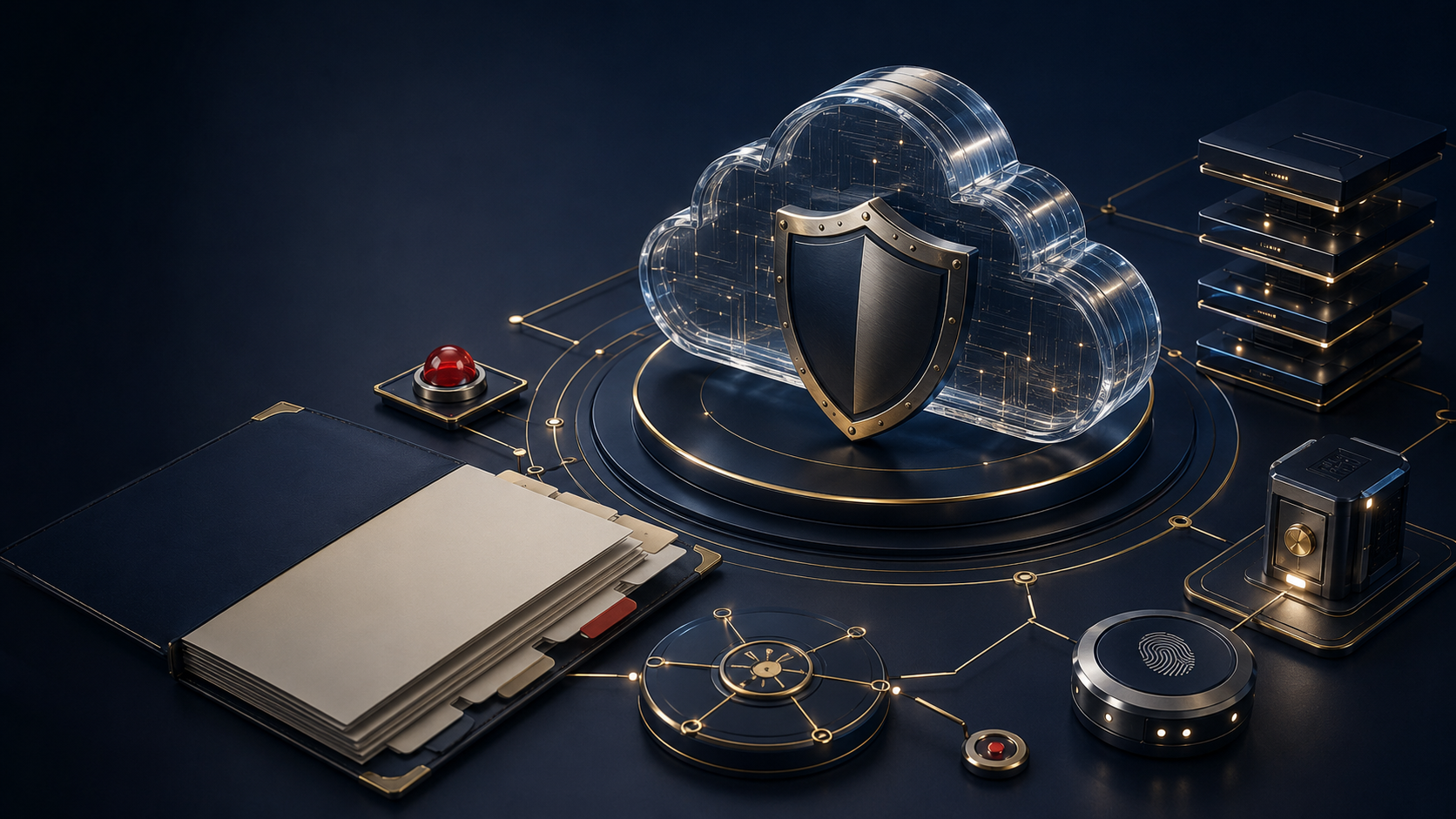 Cybersecurity and cloud security project portfolio object scene