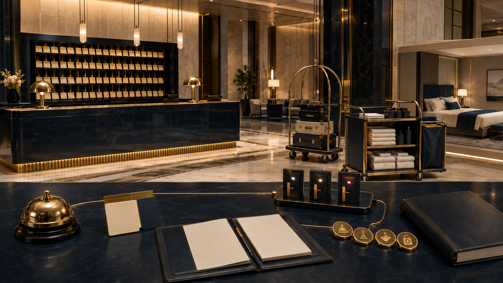 Hotel management and hospitality operations project scene