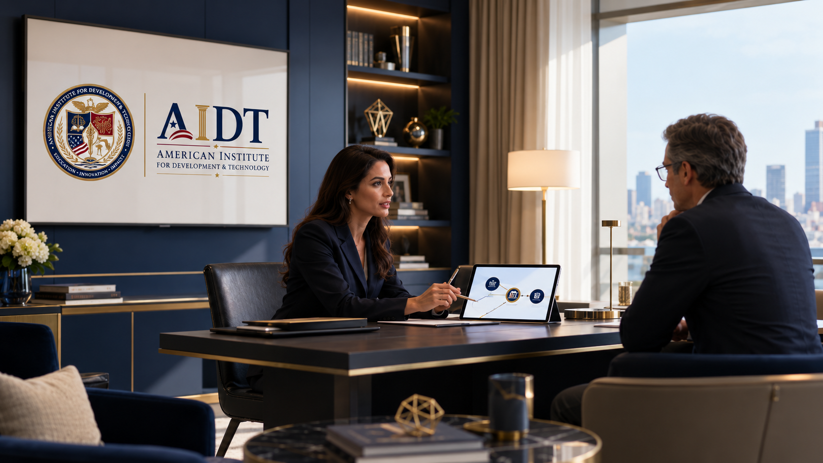 AIDT miembro del equipo brindando orientación durante una consulta